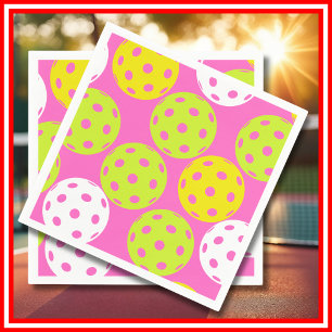 Pickleball Verjaardagsfeestje Cute Roze Sport Servet