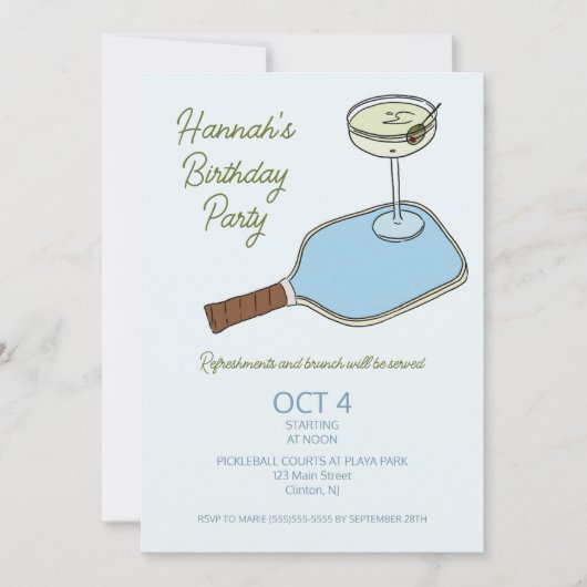 Pickleball verjaardagsfeestje kaart (Voorkant)
