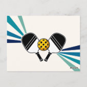 Pickleball Verjaardagsfeestje Retro Vintage Ansich Briefkaart (Achterkant)