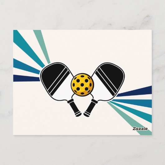 Pickleball Verjaardagsfeestje Retro Vintage Ansich Briefkaart (Achterkant)