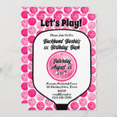 Pickleball verjaardagsfeestje roze wit foto kaart (Voorkant / Achterkant)