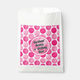 Pickleball verjaardagsfeestje roze wit gepersonali bedankzakje