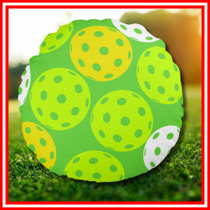 Pickleball Verjaardagsfeestje Schattig Groen Sport Rond Kussen