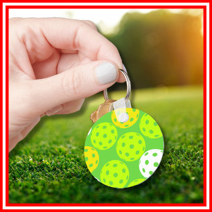 Pickleball Verjaardagsfeestje Schattig Groen Sport Sleutelhanger