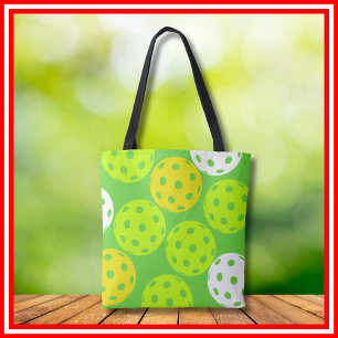 Pickleball Verjaardagsfeestje Schattig Groen Sport Tote Bag