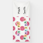 Pickleball verjaardagsfeestje spandoek (Verticaal)