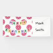 Pickleball verjaardagsfeestje spandoek (Horizontaal)