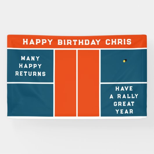 Pickleball verjaardagsfeestje spandoek (Horizontaal)