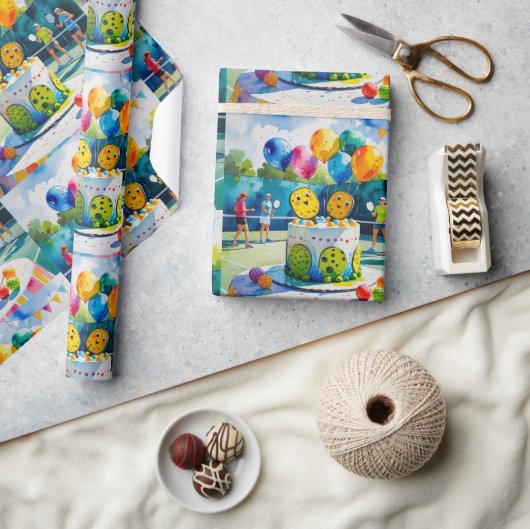 Pickleball verjaardagsfeestje thema cadeaupapier (Crafts)