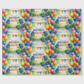 Pickleball verjaardagsfeestje thema cadeaupapier (Vlak)