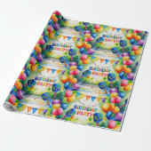 Pickleball verjaardagsfeestje thema cadeaupapier (Uitgerold)