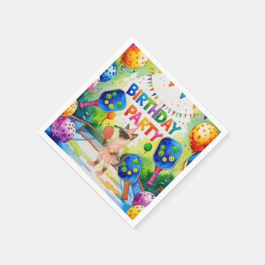 Pickleball verjaardagsfeestje thema servet (Hoek)