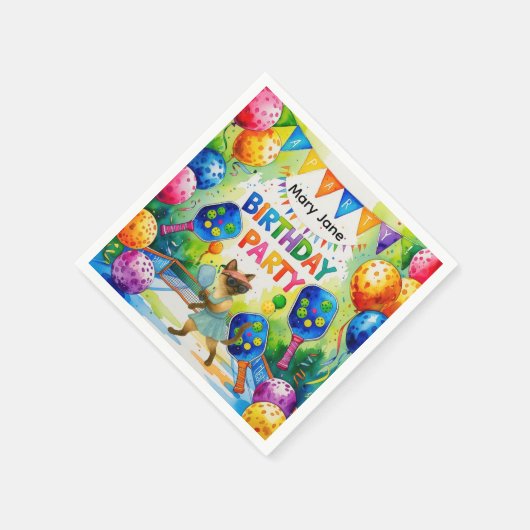 Pickleball verjaardagsfeestje thema servet (Hoek)