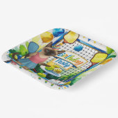 Pickleball verjaardagsfeestje thema voor kattenlie papieren bordje (Gebogen)