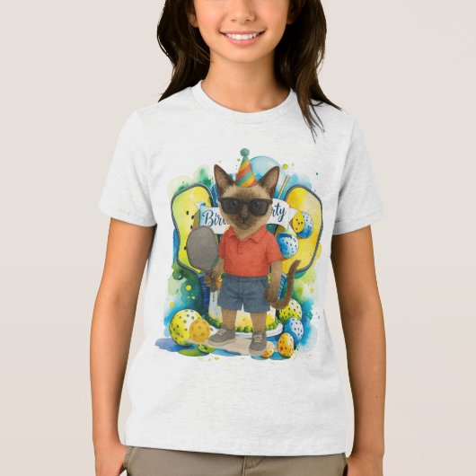 Pickleball verjaardagsfeestje Tri-Blend shirt (Voorkant)