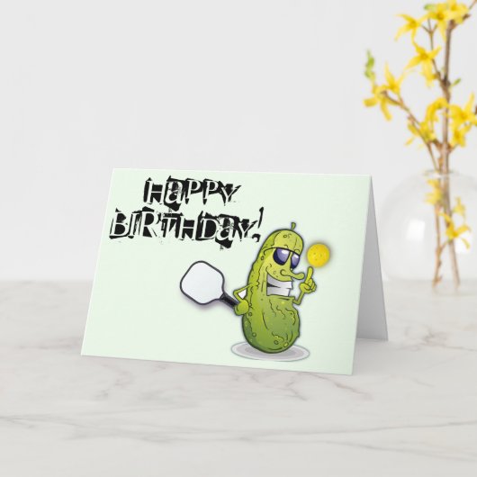 Pickleball verjaardagskaart kaart (Gele Bloem)