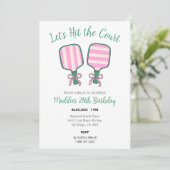 Pickleball verjaardagsuitnodiging kaart (Staand voorkant)