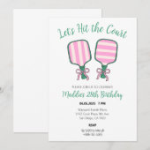 Pickleball verjaardagsuitnodiging kaart (Voorkant / Achterkant)