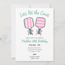 Pickleball verjaardagsuitnodiging kaart