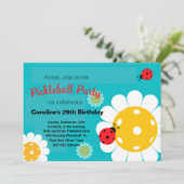 Pickleball verjaardagsuitnodiging + RSVP uitnodigi Kaart (Staand voorkant)