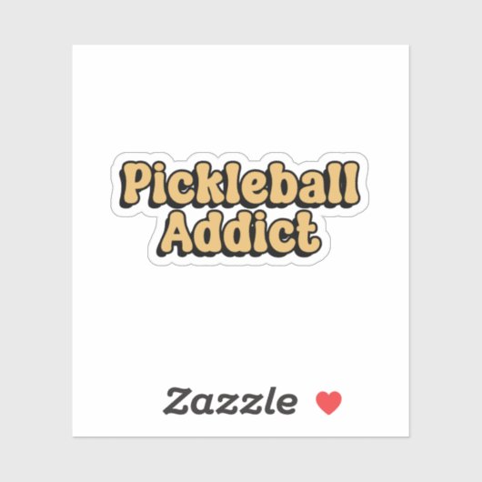 Pickleball verslaafde gele retro typografie sticker (Vel)