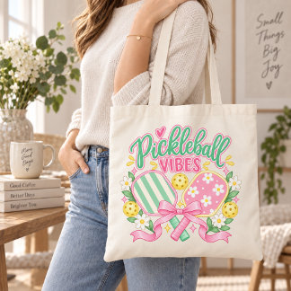 Pickleball Vibes Pastel Paddle Tas