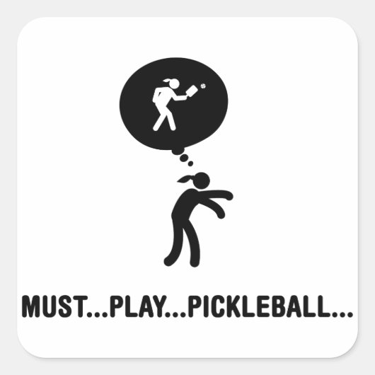 Pickleball Vierkante Sticker (Voorkant)