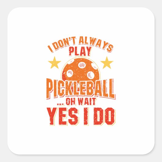 Pickleball Vierkante Sticker (Voorkant)