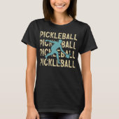 Pickleball vijf keer met een speler die bal raakt t-shirt (Voorkant)