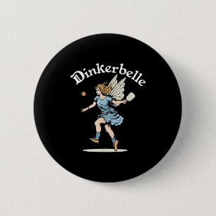 Pickleball vintage fee funny dinkerbelle vrouwen ronde button 5,7 cm
