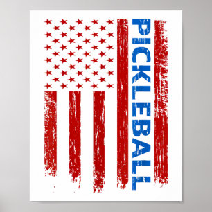 Pickleball Vlag - Paddleball Pickleball spelen Am Poster