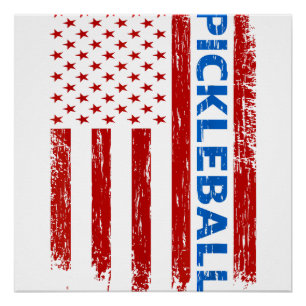 Pickleball Vlag - Spelend Paddleball Pickleball Am Perfect Poster