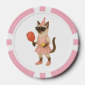 Pickleball voor Siamese kattenliefhebbers Poker Chips (Voorkant)