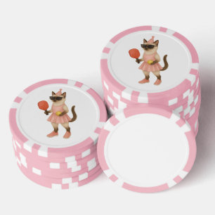 Pickleball voor Siamese kattenliefhebbers Poker Chips