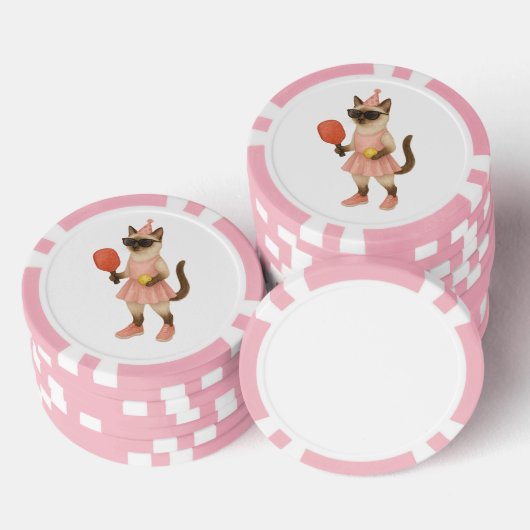 Pickleball voor Siamese kattenliefhebbers Poker Chips (Opstapeling)