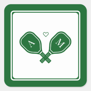 Pickleball vrijgezellenfeest vierkante sticker