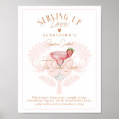 Pickleball Vrijgezellenfeest Waterverf Cocktail Dr Poster (Voorkant)