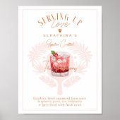 Pickleball Vrijgezellenfeest Waterverf Cocktail Dr Poster (Voorkant)