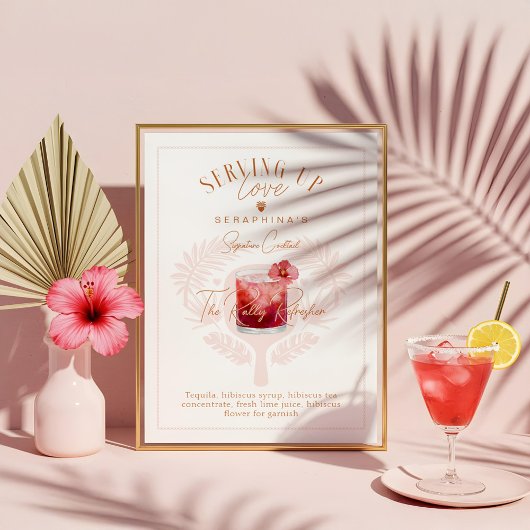 Pickleball Vrijgezellenfeest Waterverf Cocktail Dr Poster