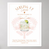 Pickleball Vrijgezellenfeest Waterverf Cocktail Dr Poster (Voorkant)