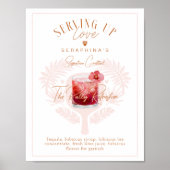 Pickleball Vrijgezellenfeest Waterverf Cocktail Dr Poster (Voorkant)