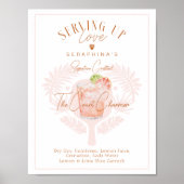 Pickleball Vrijgezellenfeest Waterverf Cocktail Dr Poster (Voorkant)