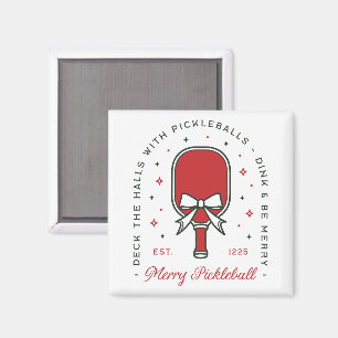 Pickleball vrolijk kerstfeest grappige woordgrapje magneet