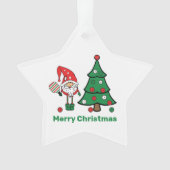 Pickleball Vrolijke Kerstster Ornament (voorkant)
