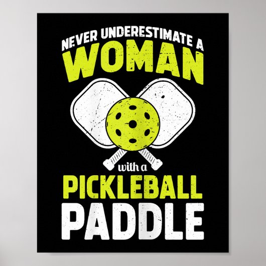 Pickleball Vrouw Funny Pickleball Speler Cadeau Poster (Voorkant)