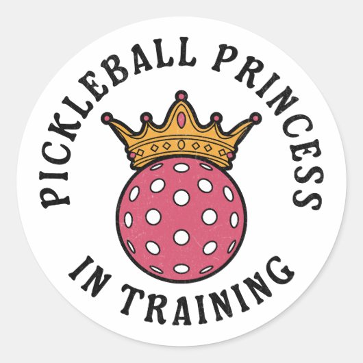 Pickleball Vrouwen Grappig Ronde Sticker (Voorkant)