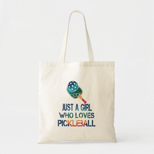 Pickleball vrouwen regenboog tote bag (Voorkant)