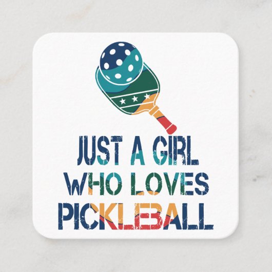 Pickleball vrouwen regenboog vierkante visitekaartje (Voorkant)