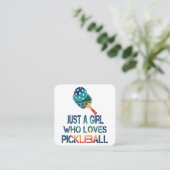 Pickleball vrouwen regenboog vierkante visitekaartje (Staand voorkant)