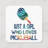 Pickleball vrouwen regenboog vierkante visitekaartje (Achterkant)